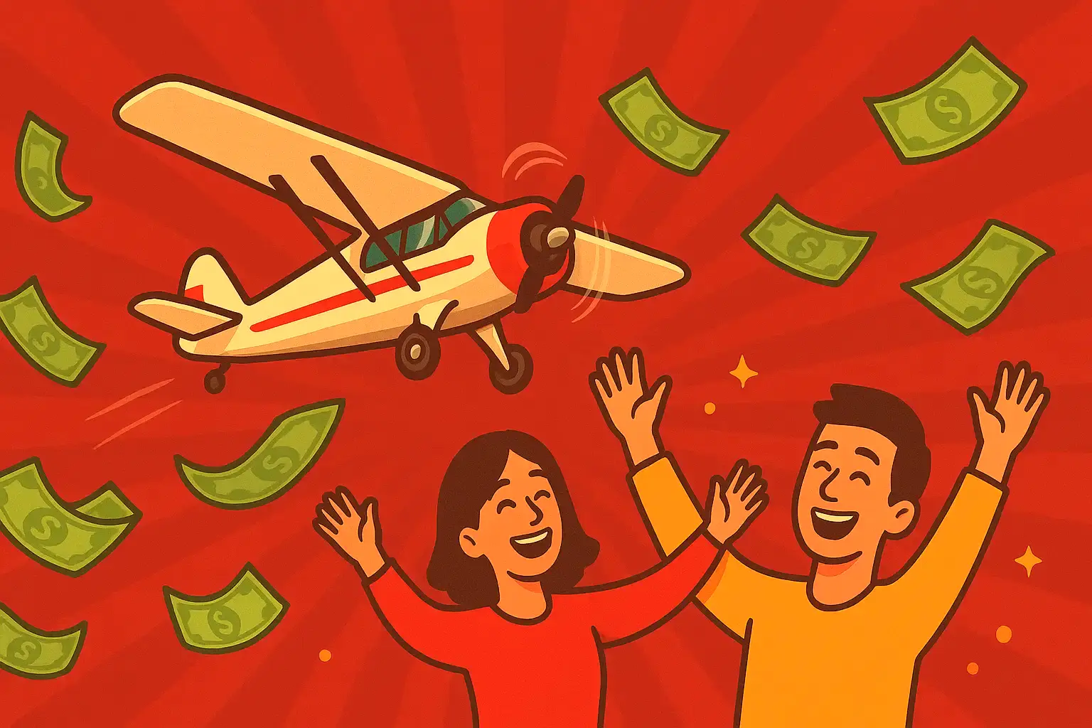 Close-up on the propeller symbolizing a jackpot win